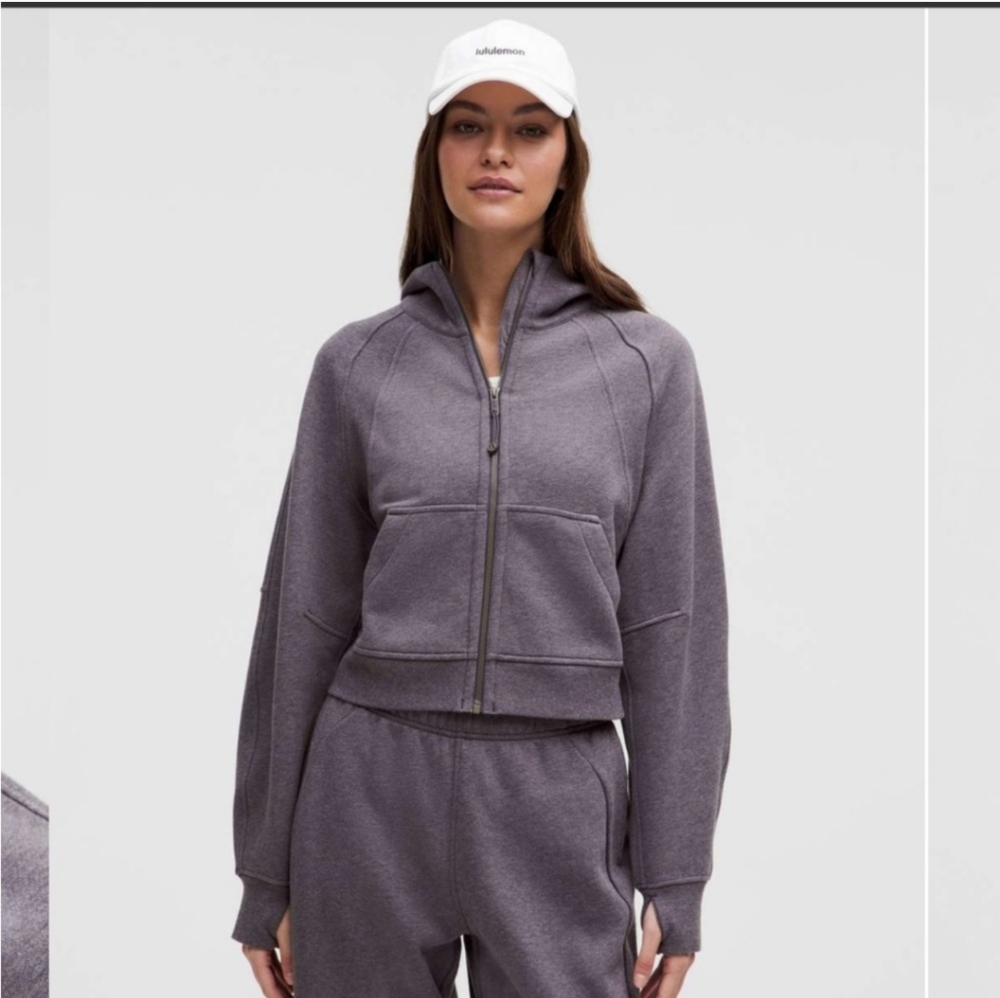 Lululemon Scuba Full Zip Crop Hoodie~Heathered Nightfall~M/L~NWT.